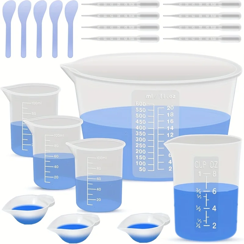 Silicone Resin Mixing Measuring Cups for Resin Supplies, 600Ml/20Oz Bowl, 250 & 100Ml Thickened Reusable Silicone Cups for Epoxy
Silicone Resin Mixing Measuring Cups for Resin Supplies, 600Ml/20Oz Bowl, 250 & 100Ml Thickened Reusable Silicone Cups for Epoxy