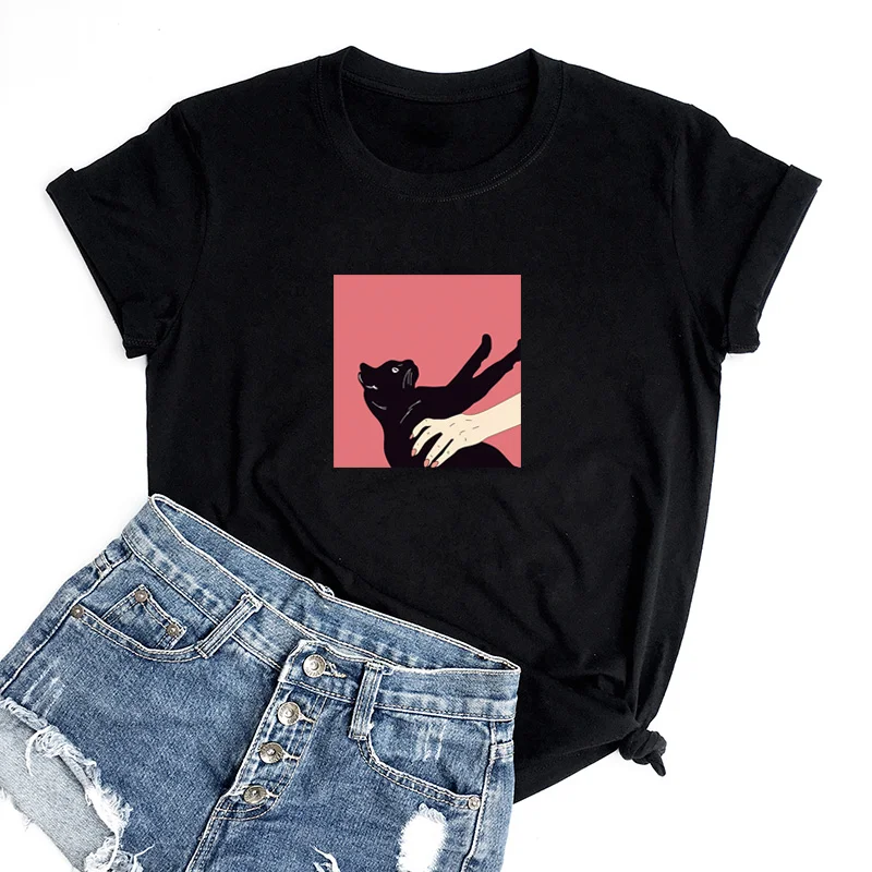 Summer new short-sleeved oversized basic casual Harajuku cute cat woman T-shirt ladies top fashion trend
Summer new short-sleeved oversized basic casual Harajuku cute cat woman T-shirt ladies top fashion trend