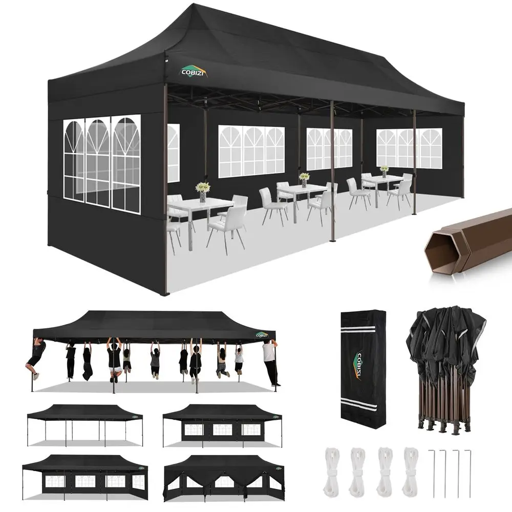 10x30 Pop Canopy Heavy Duty with 8 Removable Sidewalls, Commercial Portable Tents for Parties Ez Canopy AllWeather Windpr
10x30 Pop Canopy Heavy Duty with 8 Removable Sidewalls, Commercial Portable Tents for Parties Ez Canopy AllWeather Windpr