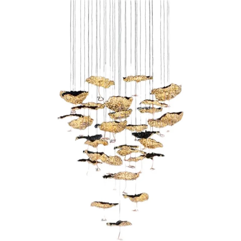 LED Dimmable Gold Foil Process Chandeliers Elegant Home-applicants Classical Lustre Main Lighting Suspension For Living Room
LED Dimmable Gold Foil Process Chandeliers Elegant Home-applicants Classical Lustre Main Lighting Suspension For Living Room