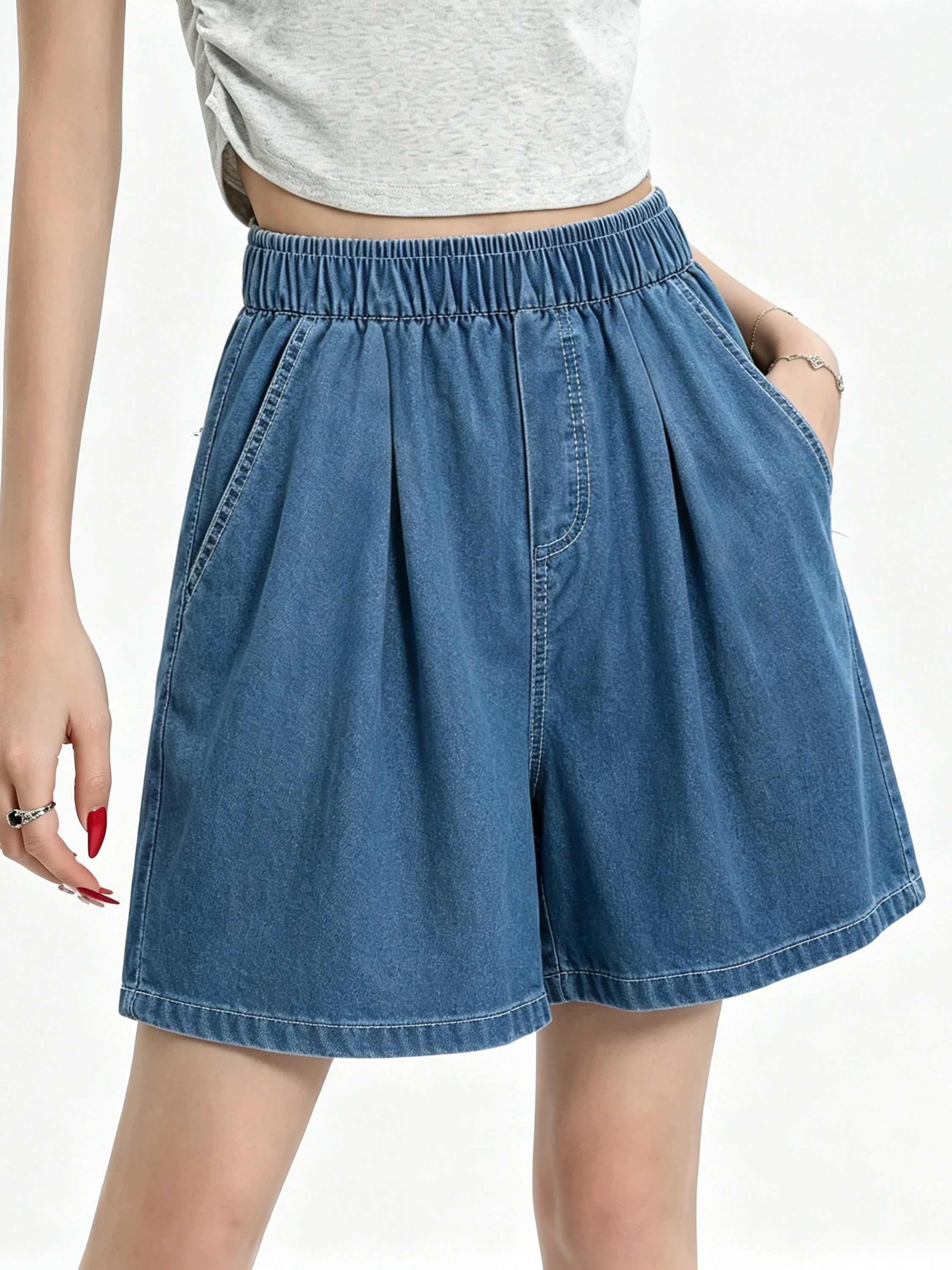 Retro Blue Denim Short Pants Women Summer New Loose Slim Wide Leg Five Parts A-Line Hot Pants Casual High Waist Wide Leg Jeans
Retro Blue Denim Short Pants Women Summer New Loose Slim Wide Leg Five Parts A-Line Hot Pants Casual High Waist Wide Leg Jeans