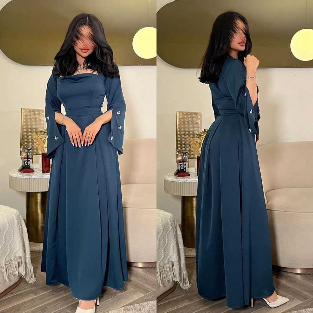 Simple Formal Square Collar A-line Beading Draped Ankle-Length Satin Bespoke Occasion Dresses Evening
Simple Formal Square Collar A-line Beading Draped Ankle-Length Satin Bespoke Occasion Dresses Evening