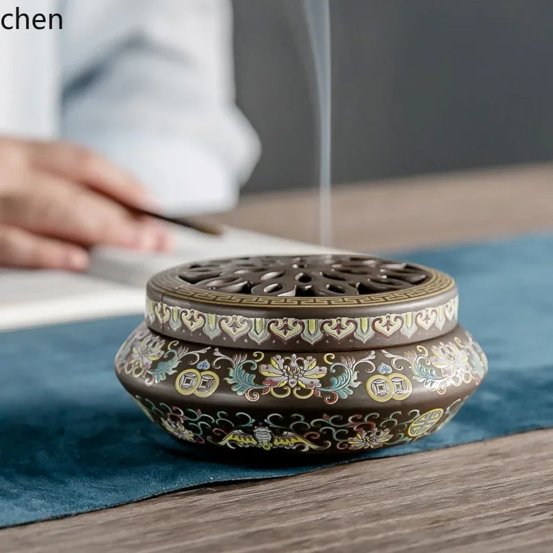 cloisonné incense burner backflow aromatherapy burner creative home furnishing enamel color
cloisonné incense burner backflow aromatherapy burner creative home furnishing enamel color