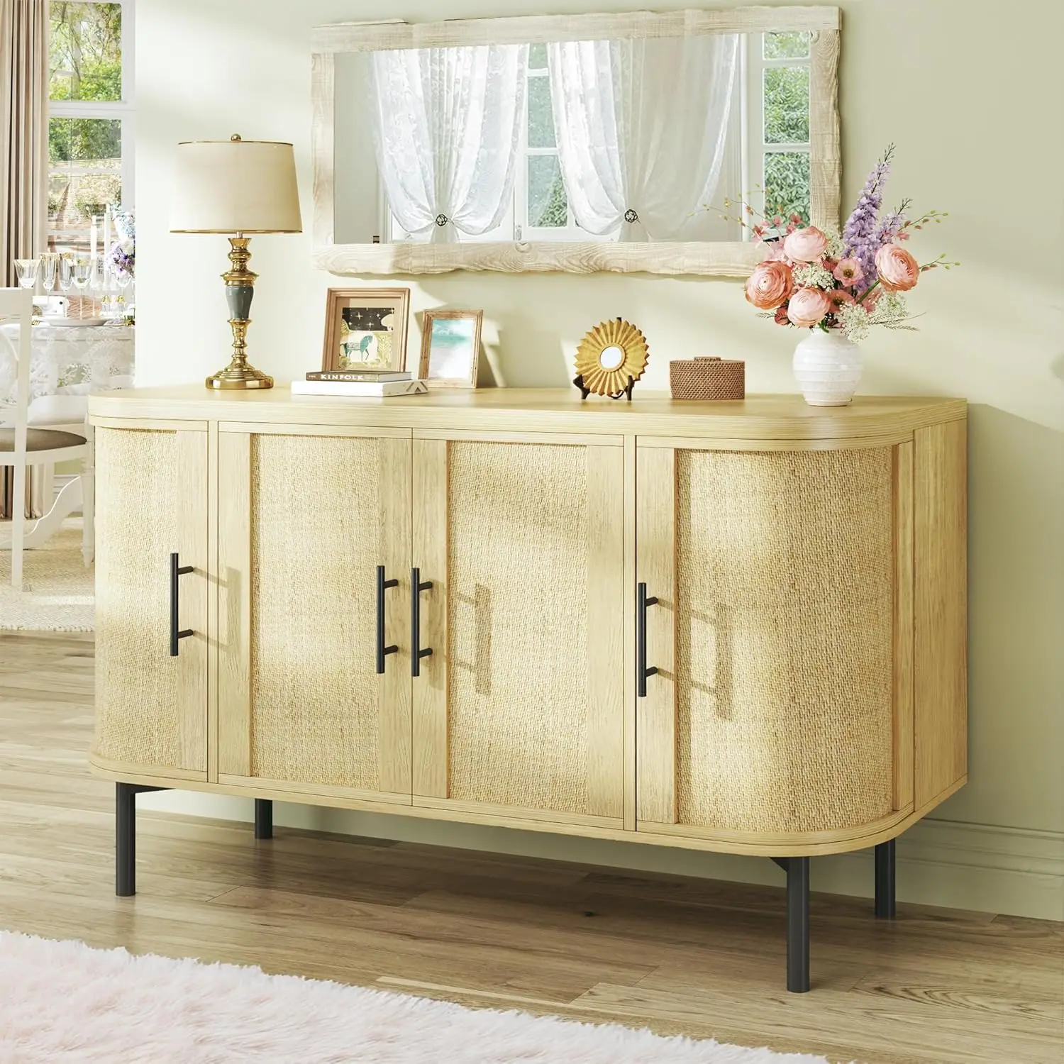 47 2 Inch Rattan Sideboard Cabinet With Adjustable Shelf Metal Legs Modern Buffet For Kitchen Living Room Entryway Natural Oak S
47 2 Inch Rattan Sideboard Cabinet With Adjustable Shelf Metal Legs Modern Buffet For Kitchen Living Room Entryway Natural Oak S
