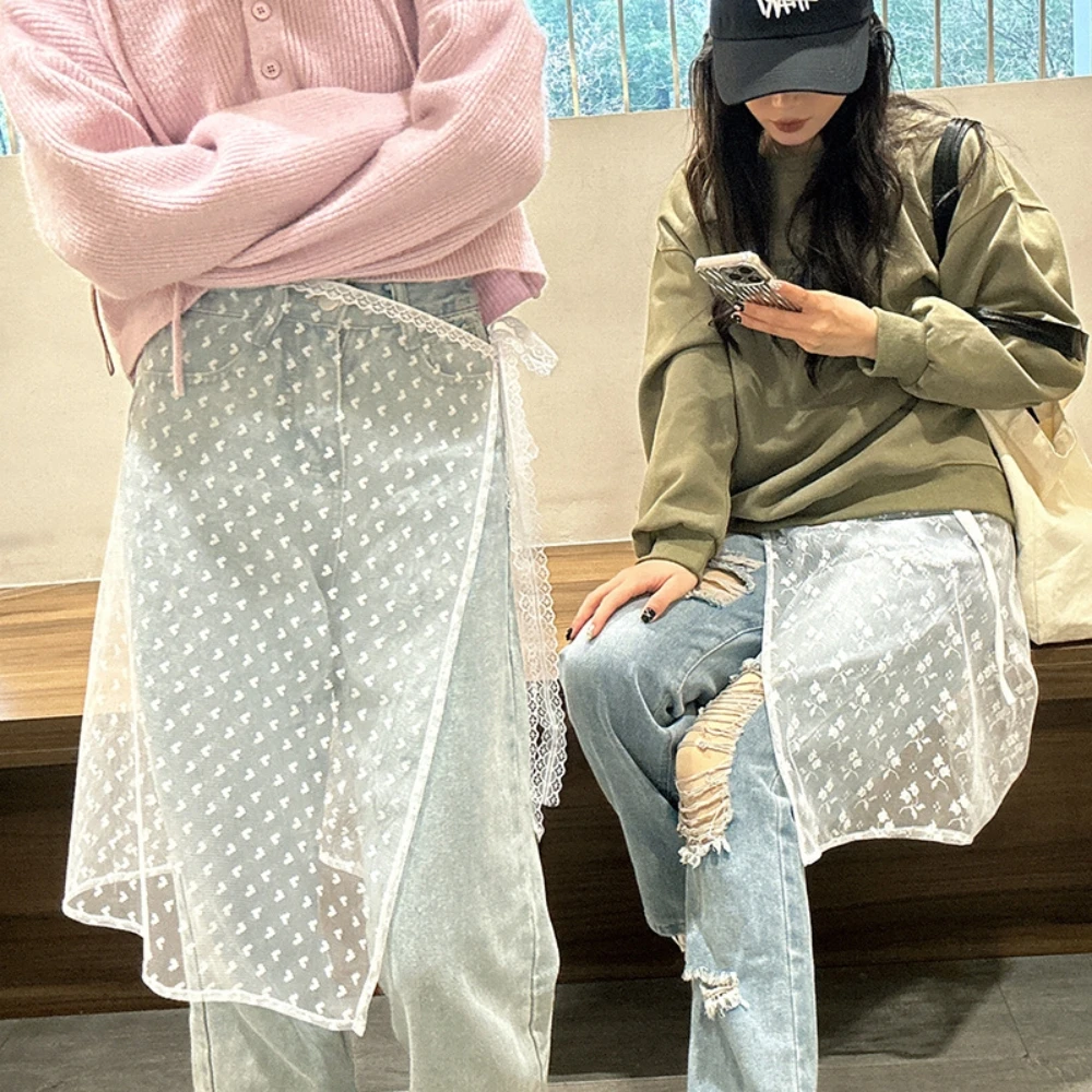 Korean Ins Fashion Lace Layered Gauze Skirt With Tie Up Y2k Girls Vintage Lace Open Skirt Clothing Flower Apron Wrap Skirt 2024
Korean Ins Fashion Lace Layered Gauze Skirt With Tie Up Y2k Girls Vintage Lace Open Skirt Clothing Flower Apron Wrap Skirt 2024