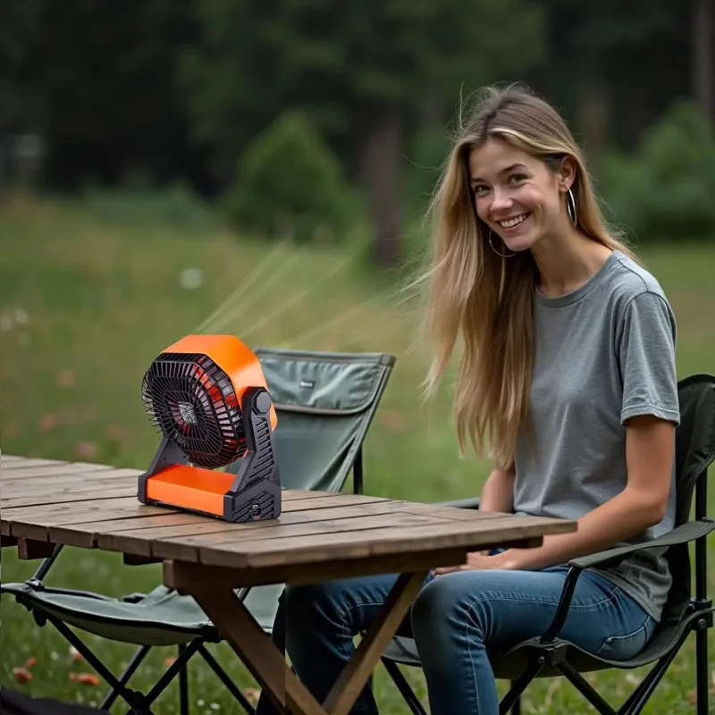 8'' Camping Fan with LED Light, 10000mAh Rechargeable Battery Operated, 4-Speed, 36H Runtime, Quiet Portable Tent Fan
8'' Camping Fan with LED Light, 10000mAh Rechargeable Battery Operated, 4-Speed, 36H Runtime, Quiet Portable Tent Fan