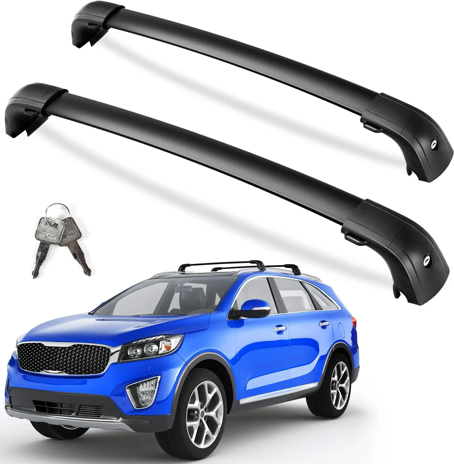 Roof Rack Cross Bars Compatible with KIA Sorento 2016-2020, 300lbs Lockable Heavy Duty Aluminum Roof Rails Cargo Carrier Luggage
Roof Rack Cross Bars Compatible with KIA Sorento 2016-2020, 300lbs Lockable Heavy Duty Aluminum Roof Rails Cargo Carrier Luggage