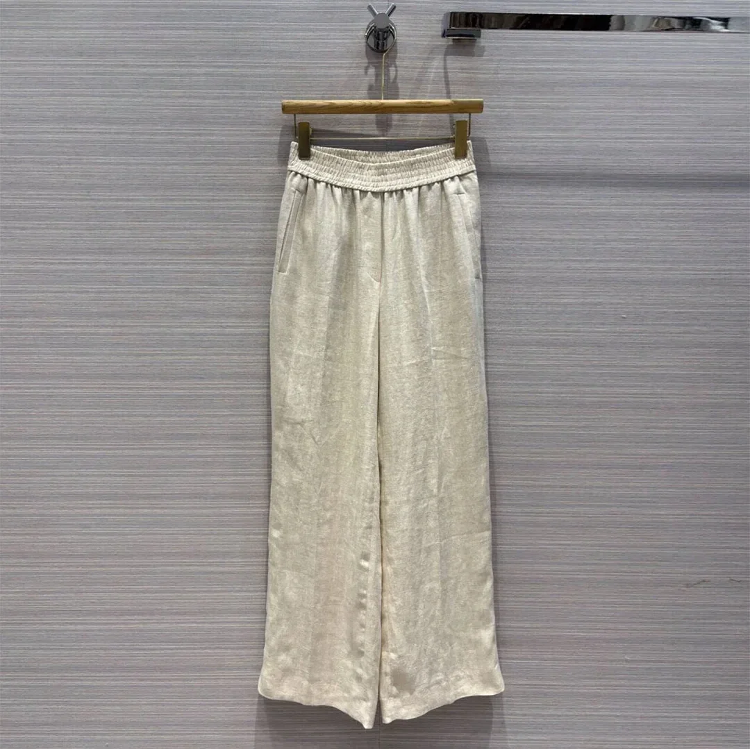 2024 New Fashion Wide Leg Linen Pants Women Elastic High Waist Solid Color Casual Loose Trousers
2024 New Fashion Wide Leg Linen Pants Women Elastic High Waist Solid Color Casual Loose Trousers