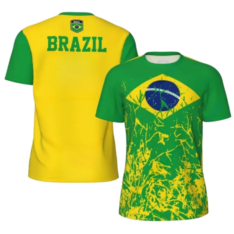 Brazilian Flag 3D Print Sport Quick-dry Breathable Men Women T-shirt Outdoor Football Jersey Trendy Short-sleeve Summer Clothing
Brazilian Flag 3D Print Sport Quick-dry Breathable Men Women T-shirt Outdoor Football Jersey Trendy Short-sleeve Summer Clothing