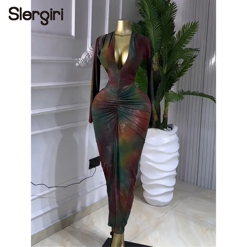 Slergiri Elegant Ruched Bodycon Party Dress Women Fashion New 2026 Spring Print V-neck Long Sleeve High Waist Female Long Dress
Slergiri Elegant Ruched Bodycon Party Dress Women Fashion New 2026 Spring Print V-neck Long Sleeve High Waist Female Long Dress