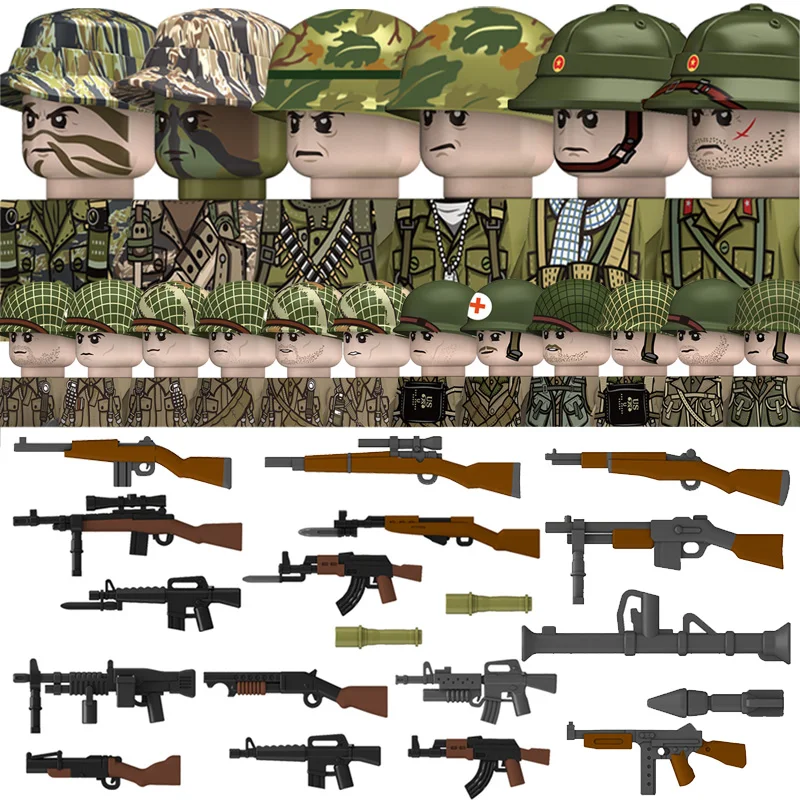 WW2 Military Soldeirs Figures Building Blocks US 101st Airborne Division Vietnamese American Army Medical Weapons Bricks Toys
WW2 Military Soldeirs Figures Building Blocks US 101st Airborne Division Vietnamese American Army Medical Weapons Bricks Toys