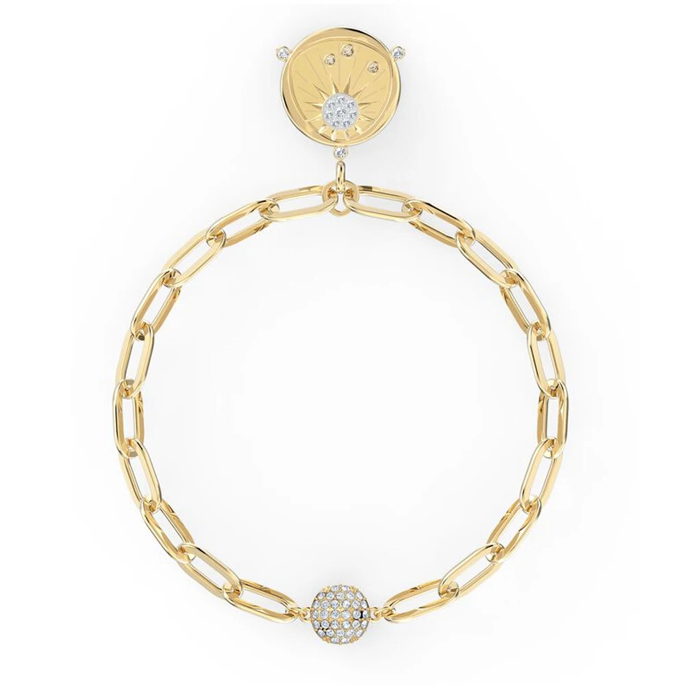Gold-Tone Sunburst Medallion Bracelet with Paperclip Chain
Gold-Tone Sunburst Medallion Bracelet with Paperclip Chain