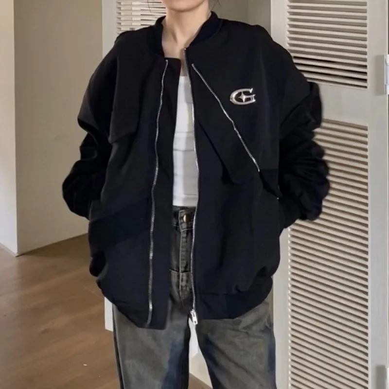 Deeptown Vintage Y2k Bomber Jacket Women Harajuku Streetwear Fashion Oversized Jackets Korean Style Autumn Winter Zipper Outwear
Deeptown Vintage Y2k Bomber Jacket Women Harajuku Streetwear Fashion Oversized Jackets Korean Style Autumn Winter Zipper Outwear