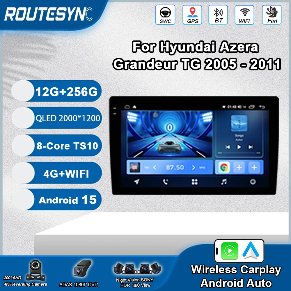 Автомобильное радио Android 15 Carplay для Hyundai Azera Grandeur TG 2005-2011 GPS-рекордер Мультимедийный плеер No 2 din DVD HDR 4G
Автомобильное радио Android 15 Carplay для Hyundai Azera Grandeur TG 2005-2011 GPS-рекордер Мультимедийный плеер No 2 din DVD HDR 4G