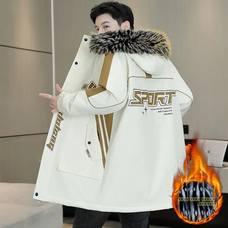 Men's Fleece Lined Thickened Cotton Jacket Hooded Mid-Length Loose Fit Trendy Warm Autumn Winter New Arrival BOLDBABE Brand
Men's Fleece Lined Thickened Cotton Jacket Hooded Mid-Length Loose Fit Trendy Warm Autumn Winter New Arrival BOLDBABE Brand