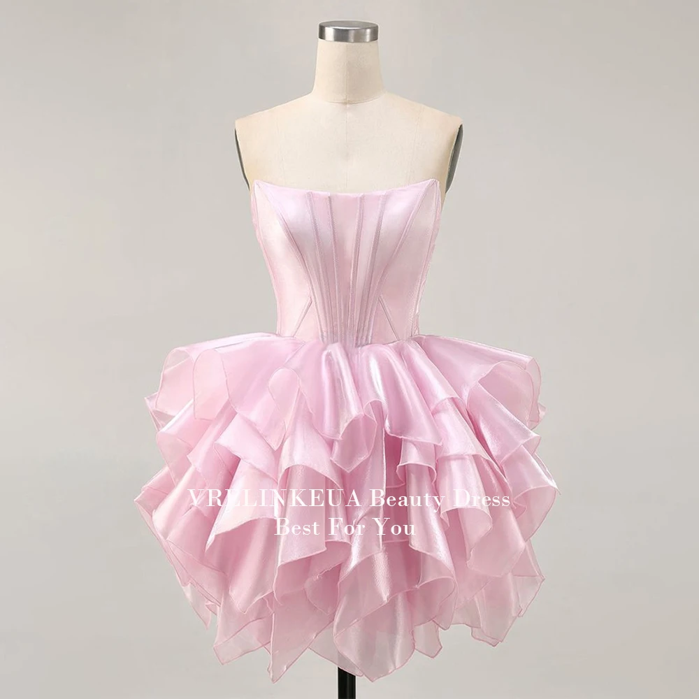 Pink Tiered Ruched Graduation Dress Prom Dresses Organza Mini Homecoming Dresses For Teens Gala Cocktail Party Gowns Customized
Pink Tiered Ruched Graduation Dress Prom Dresses Organza Mini Homecoming Dresses For Teens Gala Cocktail Party Gowns Customized