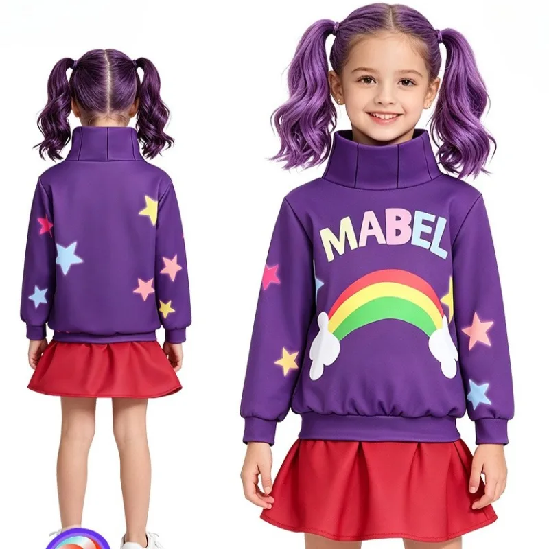 Anime Mabel Cosplay Costume Rainbow Pattern Top Purple Clothes Red Skirt Suit Role Play Outfit Halloween Carnival Party
Anime Mabel Cosplay Costume Rainbow Pattern Top Purple Clothes Red Skirt Suit Role Play Outfit Halloween Carnival Party