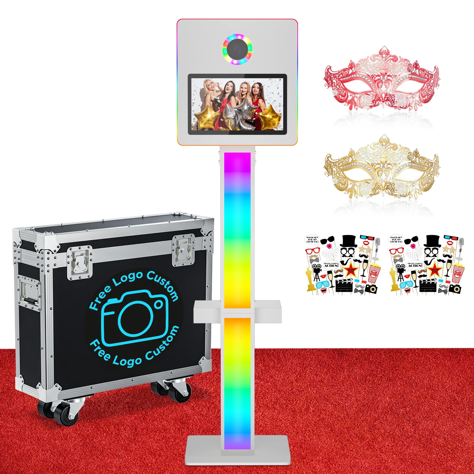 Magic Mirror Photo Booth 15.6" Touch Screen DSLR Photo Booth Machine,Built-in Mini PC for Weddings, Parties & Events