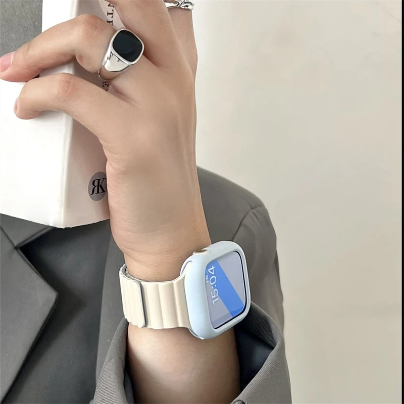 Case+Strap For Apple watch Band 49mm 44mm 40mm 45mm 41mm 42mm 38mm Magnetic Silicone Bracelet iWatch Series Ultra 7 8 SE 6543
Case+Strap For Apple watch Band 49mm 44mm 40mm 45mm 41mm 42mm 38mm Magnetic Silicone Bracelet iWatch Series Ultra 7 8 SE 6543