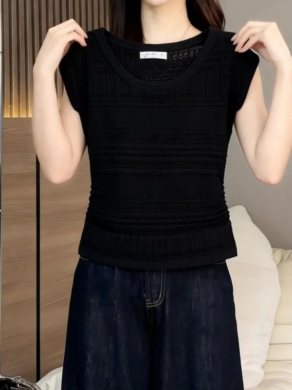 Summer 2026 plus Size Fashion Knitted Hollow out Short Sleeve Women's Slimming Waist Cinched Top French Style Breathable Casu...
Summer 2026 plus Size Fashion Knitted Hollow out Short Sleeve Women's Slimming Waist Cinched Top French Style Breathable Casu...