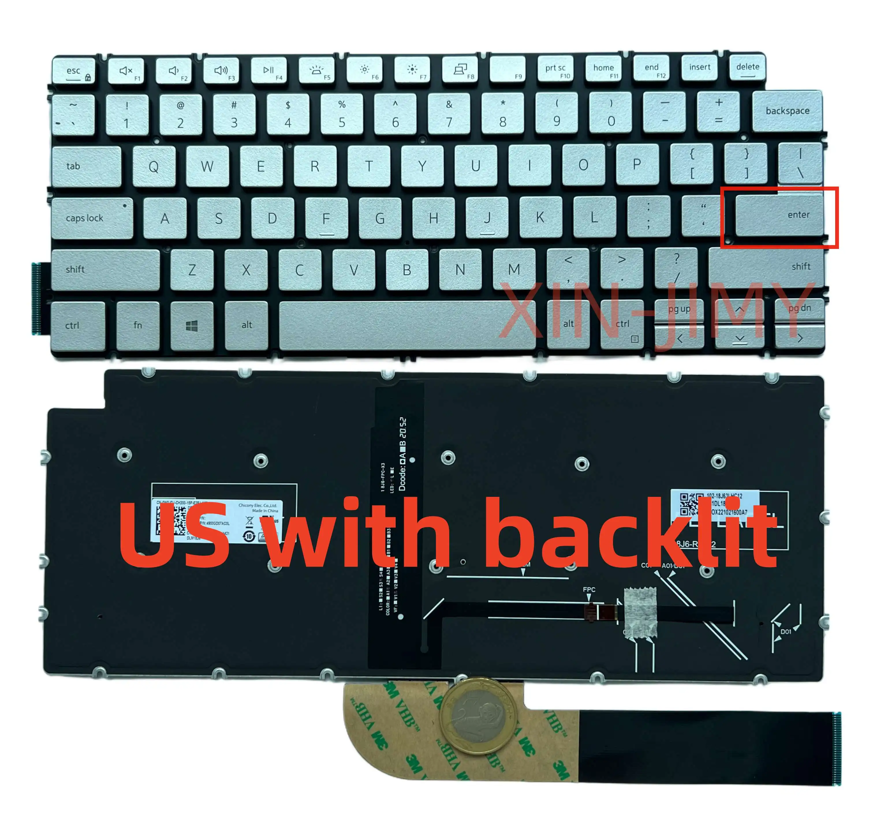 Серебряная клавиатура для ноутбука Dell 5300 5301 5390 5391 5490 5493 5498 7390 7391 7490 7400 9Z.NG7SC.41E с подсветкой 
Серебряная клавиатура для ноутбука Dell 5300 5301 5390 5391 5490 5493 5498 7390 7391 7490 7400 9Z.NG7SC.41E с подсветкой