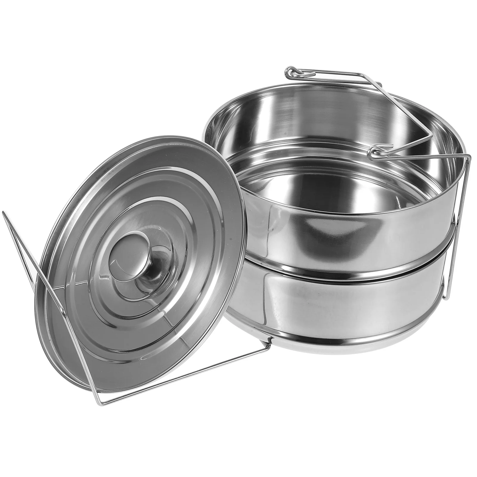 Stainless Steel 2-Tier Steamer Stackable Insert Pans Double Layer Steaming Rack Portable Handle Suitable for Pressure Cooker
Stainless Steel 2-Tier Steamer Stackable Insert Pans Double Layer Steaming Rack Portable Handle Suitable for Pressure Cooker