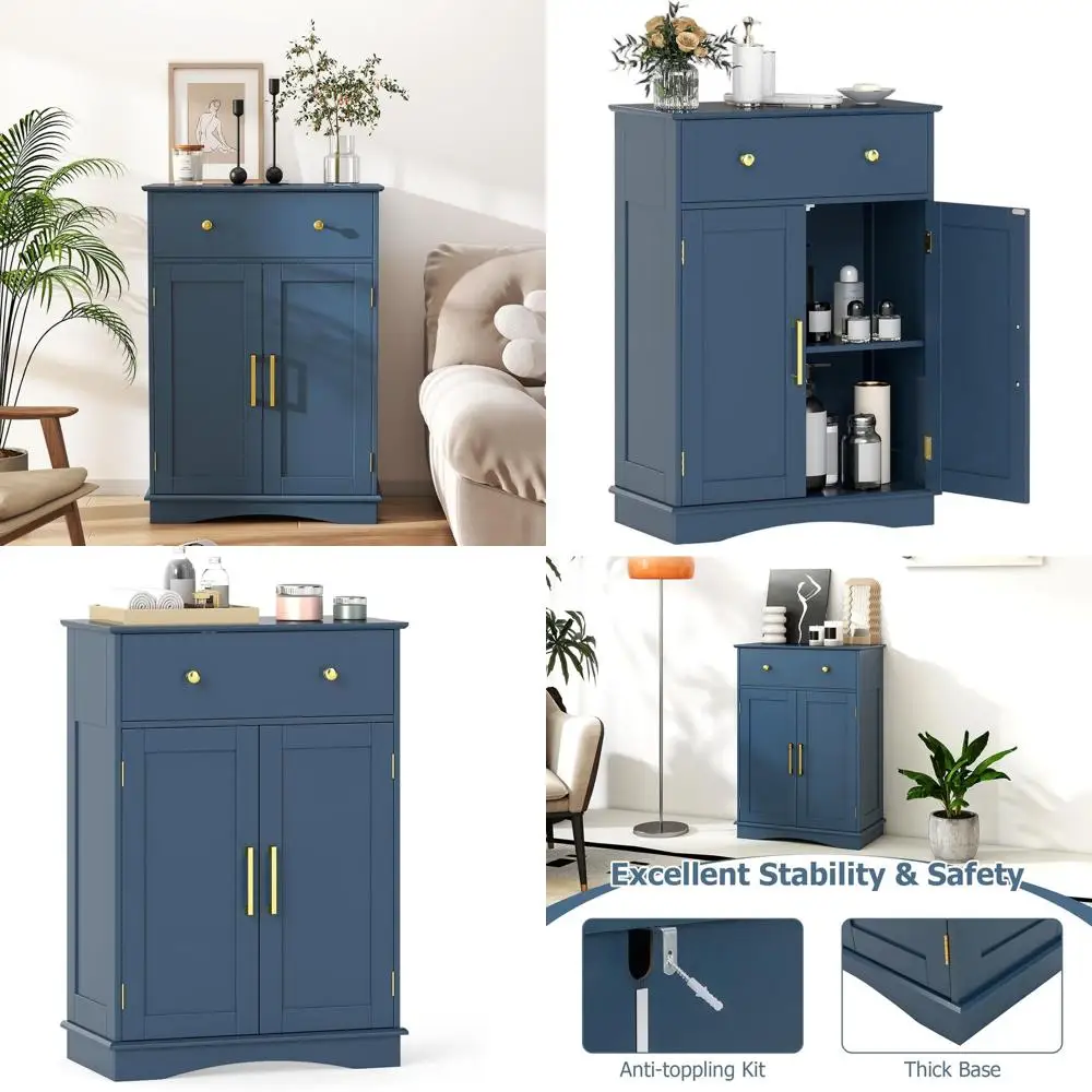 Contemporary Freestanding Bathroom Storage Cabinet with Large Pull-Out Drawer, 2 Doors, Adjustable Shelf, Perfect for Living Spa
Contemporary Freestanding Bathroom Storage Cabinet with Large Pull-Out Drawer, 2 Doors, Adjustable Shelf, Perfect for Living Spa