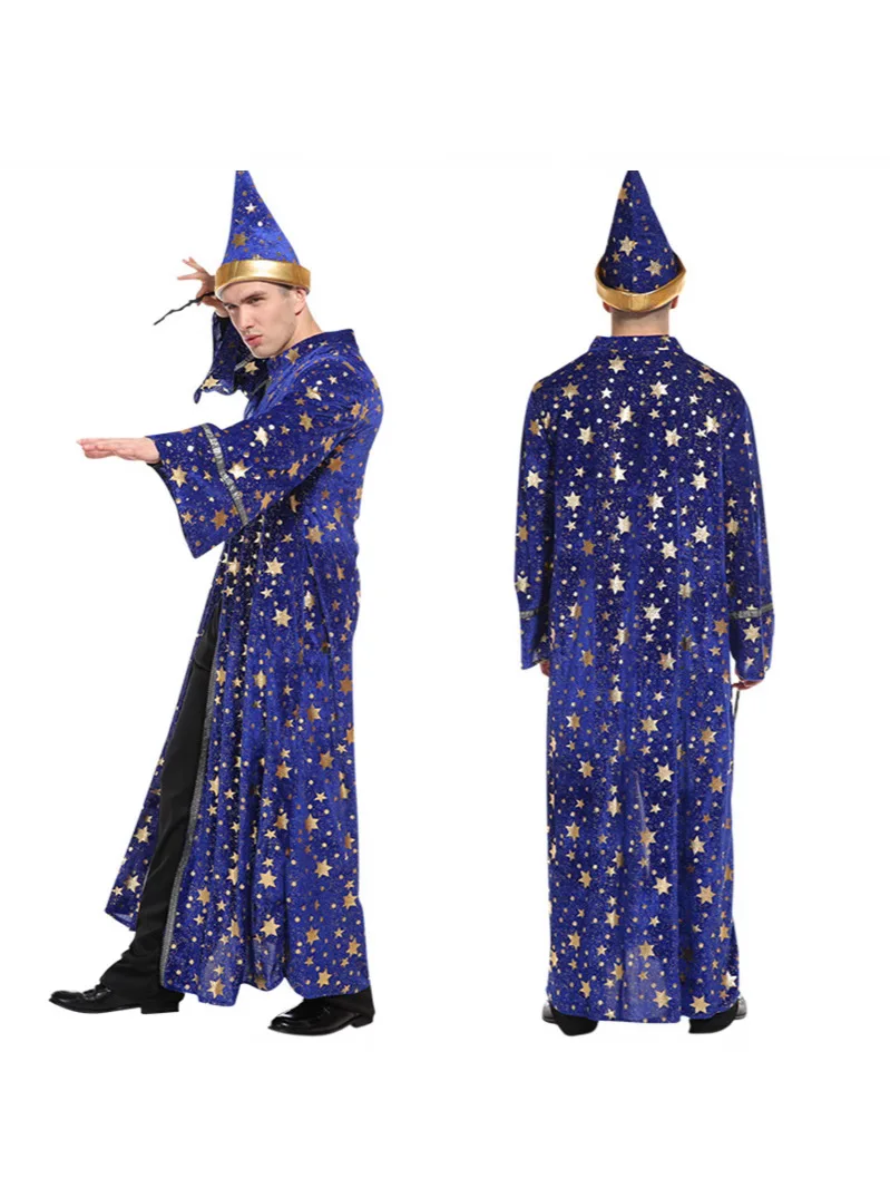 Black Star Witch Cosplay Costume Blue Cloak Halloween for Adult King Knight Wizard Witch Cloak
Black Star Witch Cosplay Costume Blue Cloak Halloween for Adult King Knight Wizard Witch Cloak
