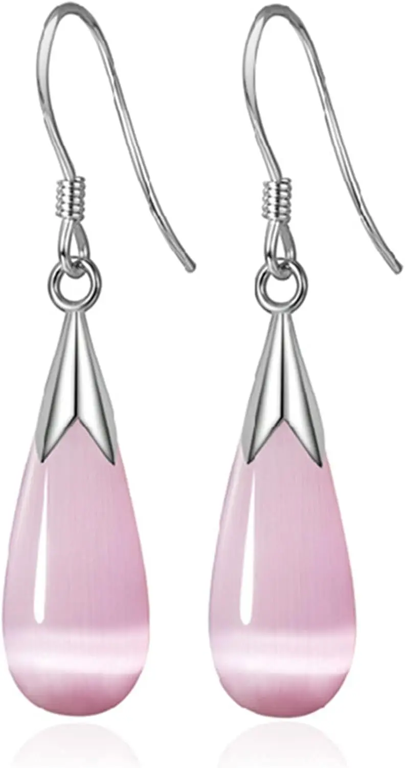 Long Dangle Earrings with White Opal Stone, Teardrop Design, Water Drop Style, Gold Plated Jewelry for Women
Long Dangle Earrings with White Opal Stone, Teardrop Design, Water Drop Style, Gold Plated Jewelry for Women