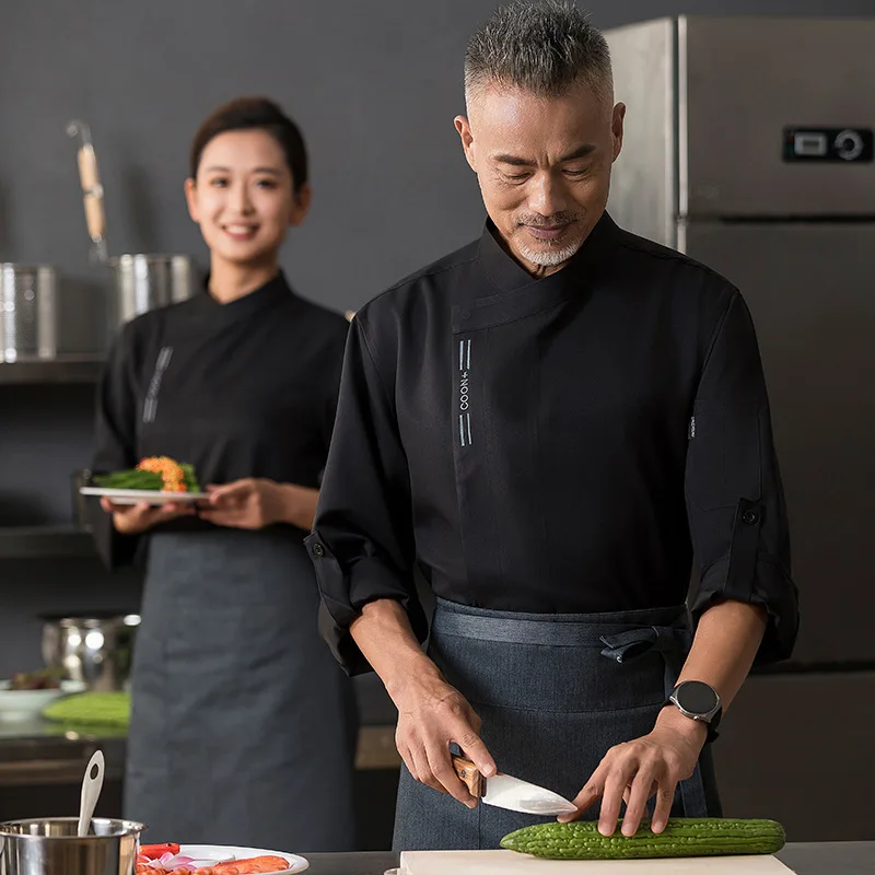 Long-sleeved chef uniforms for men and women in the catering and hotel industry, suitable for autumn and winter in restaurants,
Long-sleeved chef uniforms for men and women in the catering and hotel industry, suitable for autumn and winter in restaurants,
