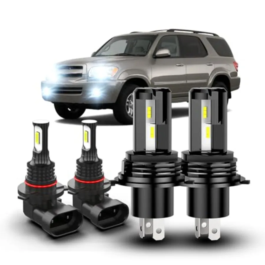 For Toyota Sequoia 2001-2007 Light Bulbs Combo: H4 Hi-Lo Beam 9145 Fog Lights 6000K White 800 Brighter Plug and Play 60 000+ Ho
For Toyota Sequoia 2001-2007 Light Bulbs Combo: H4 Hi-Lo Beam 9145 Fog Lights 6000K White 800 Brighter Plug and Play 60 000+ Ho