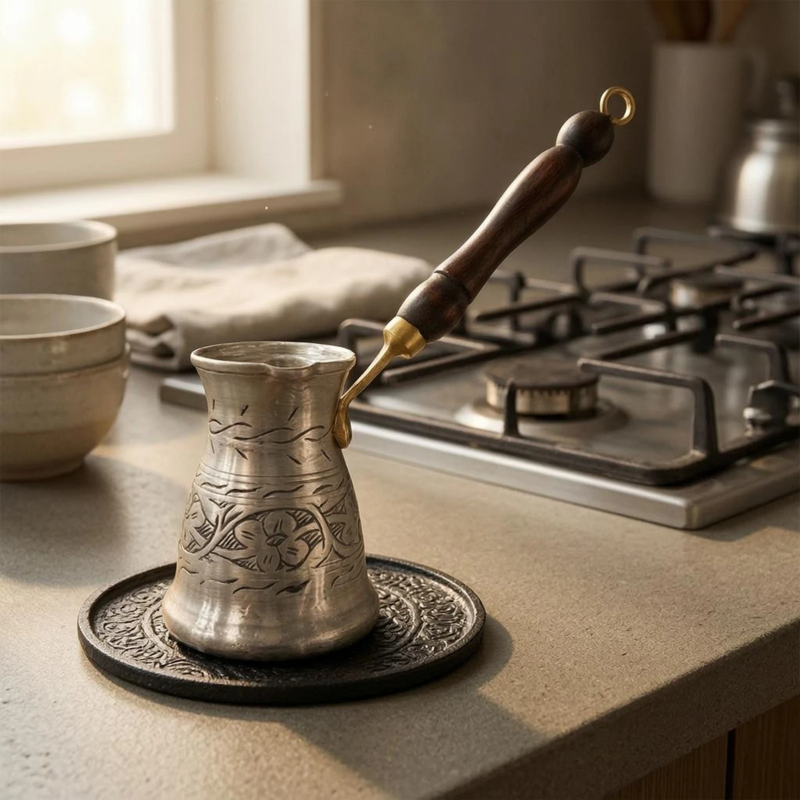 Copper Coffee Pot Floral Pattern Engraved Copper Pot Kitchenware Handmade for Home Brewing
Copper Coffee Pot Floral Pattern Engraved Copper Pot Kitchenware Handmade for Home Brewing
