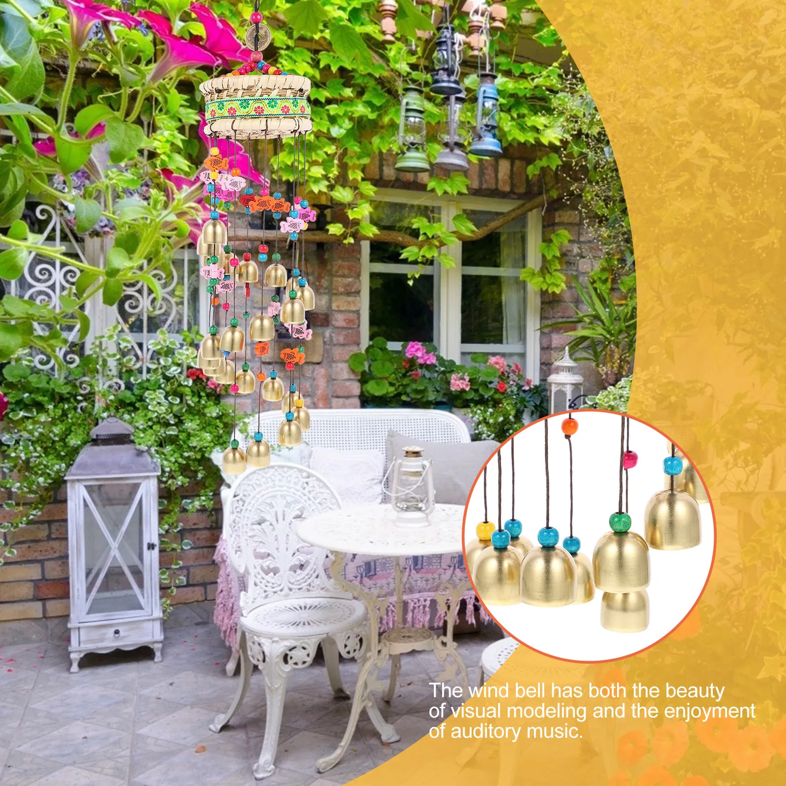 1Pcs Embroidered Grass Ethnic Style Wind Chime Hanging Ornament Creative Copper Bell Pendant Home Garden Decor Delicate 
1Pcs Embroidered Grass Ethnic Style Wind Chime Hanging Ornament Creative Copper Bell Pendant Home Garden Decor Delicate
