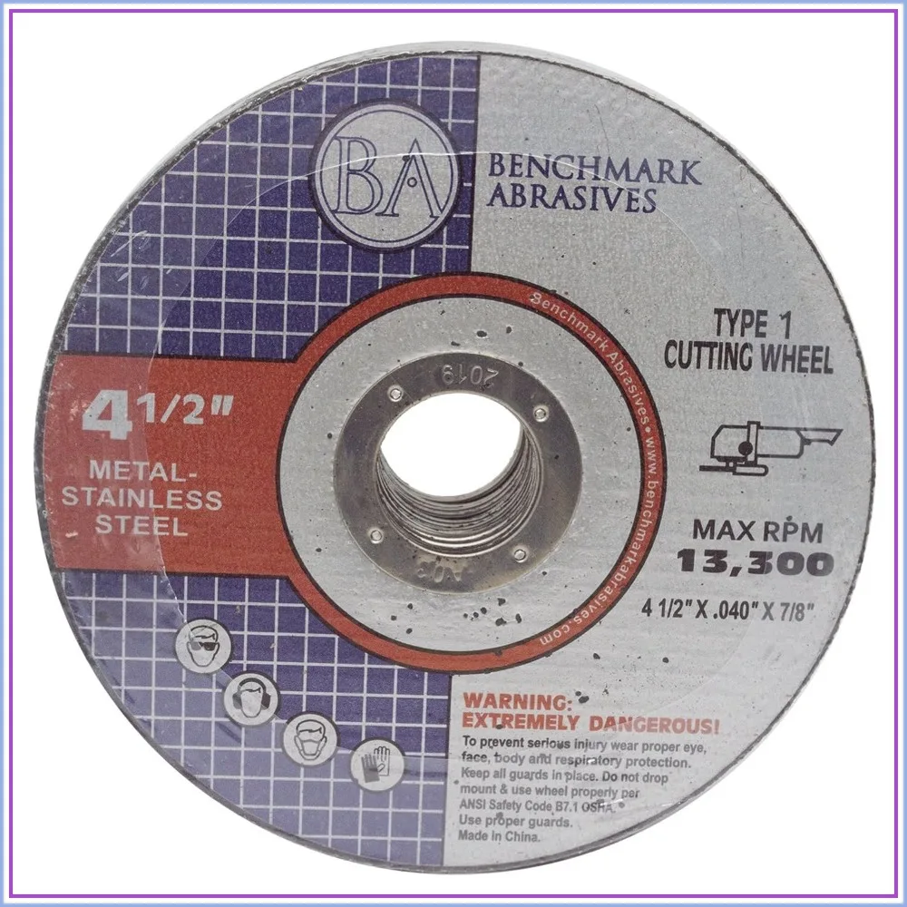 4 1/2" Cut Off Wheels 25 Pack, .040" Thin Aluminum Oxide, Type 1 Flat Cutting Disc for Metal & Stainless Steel, 7/8" Arbor, 13300 RPM
4 1/2" Cut Off Wheels 25 Pack, .040" Thin Aluminum Oxide, Type 1 Flat Cutting Disc for Metal & Stainless Steel, 7/8" Arbor, 13300 RPM
