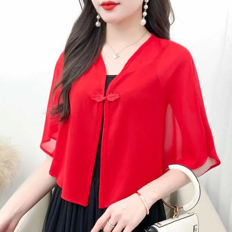 Korean Ice Silk Sun Protection Cape Women's Chiffon Short Cardigan Summer Air Conditioned Neck Guard Cloak Female Sun Clothing
Korean Ice Silk Sun Protection Cape Women's Chiffon Short Cardigan Summer Air Conditioned Neck Guard Cloak Female Sun Clothing