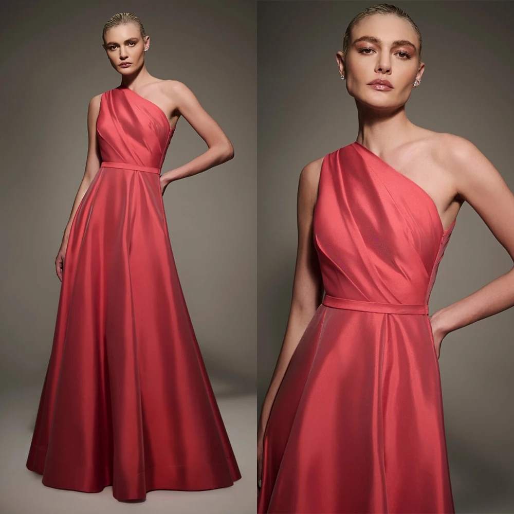 Customized Fashion Red Satin Evening Dress One Shoulder Sleeveless Homecoming Dress Exquisite Bespoke Occasion Gowns Soft
Customized Fashion Red Satin Evening Dress One Shoulder Sleeveless Homecoming Dress Exquisite Bespoke Occasion Gowns Soft