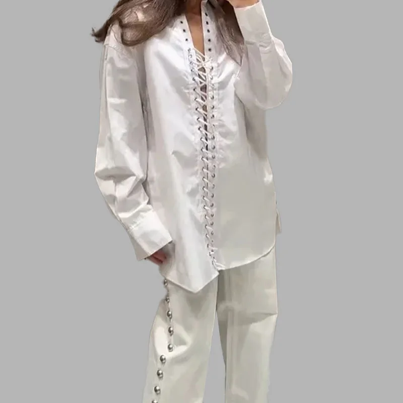 Amazon 2025 Spring Fashion New AliExpress Simple And Elegant Drawstring Lapel Long Sleeve Shirt Top
Amazon 2025 Spring Fashion New AliExpress Simple And Elegant Drawstring Lapel Long Sleeve Shirt Top
