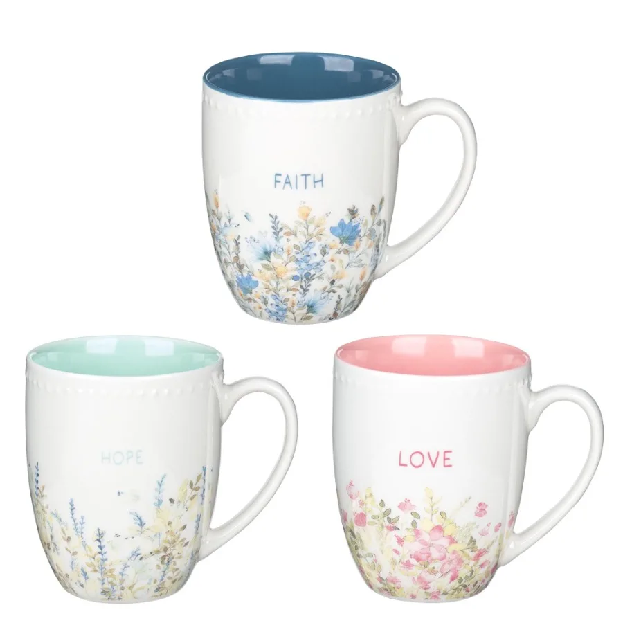 With Love Coffee Tea Mug Set Inspirational Faith Hope Love 3pc 13oz Other
With Love Coffee Tea Mug Set Inspirational Faith Hope Love 3pc 13oz Other