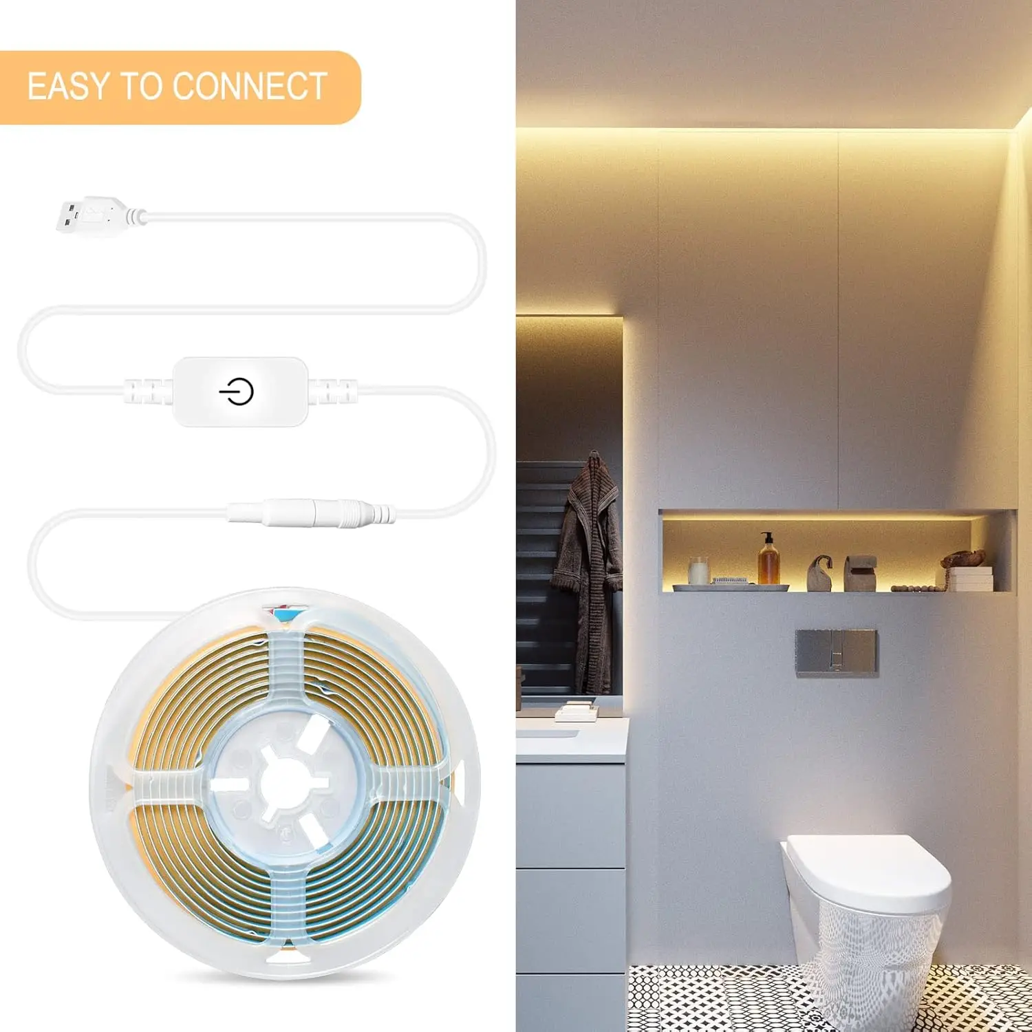 LED ultra-bright flexible light strip, DC5V uniform luminous COB flexible light strip, cutting design, suitable for cabinet home
LED ultra-bright flexible light strip, DC5V uniform luminous COB flexible light strip, cutting design, suitable for cabinet home