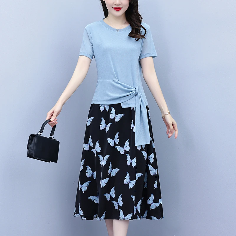 Summer Blue Print Office Lady Casual Two Piece Dress Set Women Korean Vintage Hepburn Dress 2026 New Elegant Loose Midi Dress
Summer Blue Print Office Lady Casual Two Piece Dress Set Women Korean Vintage Hepburn Dress 2026 New Elegant Loose Midi Dress
