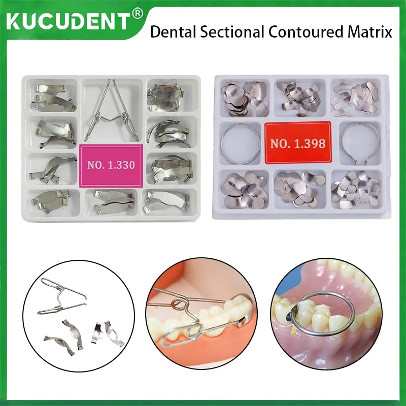 1 Set Dental Matrix Sectional Contoured Metal Matrices Bands Clip Contoured System Clamps Tooth Filling Material Restoration
1 Set Dental Matrix Sectional Contoured Metal Matrices Bands Clip Contoured System Clamps Tooth Filling Material Restoration