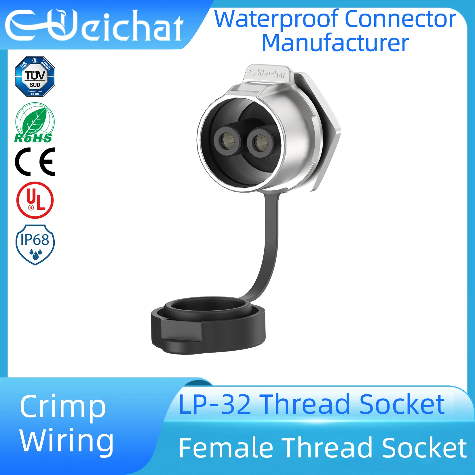 EW-LP32 IP68 Waterproof Crimp Wiring Male Plug Female Socket Industrial High Amp Connector for New Energy Equipment
EW-LP32 IP68 Waterproof Crimp Wiring Male Plug Female Socket Industrial High Amp Connector for New Energy Equipment