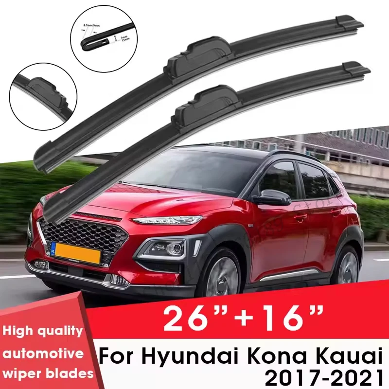 Car Wiper Blade Blades For Hyundai Kona Kauai 2017-2021 26"+16"Windshield Windscreen Clean Naturl Rubber Cars Wipers Accessories
Car Wiper Blade Blades For Hyundai Kona Kauai 2017-2021 26"+16"Windshield Windscreen Clean Naturl Rubber Cars Wipers Accessories