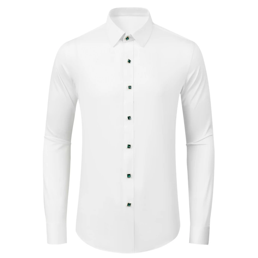 Rhinestone Button Decoration Shirt Men Brand Long Sleeve Business Dress Shirts Banquet Party Celebrity Performance Costumes
Rhinestone Button Decoration Shirt Men Brand Long Sleeve Business Dress Shirts Banquet Party Celebrity Performance Costumes