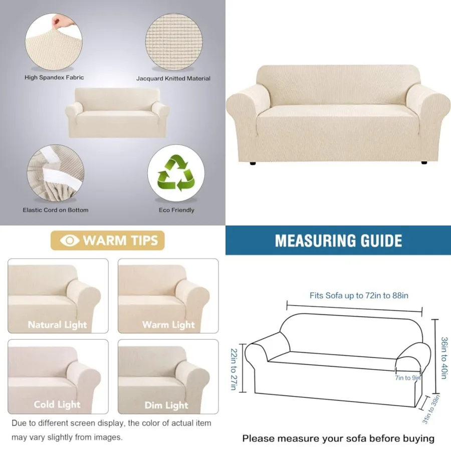Stretch Covers for 3 Cushion Couch Covers Sipcovers for iving Room Feature Thick Checked Jacquard Fabric with Eastic Bottom, ar
Stretch Covers for 3 Cushion Couch Covers Sipcovers for iving Room Feature Thick Checked Jacquard Fabric with Eastic Bottom, ar
