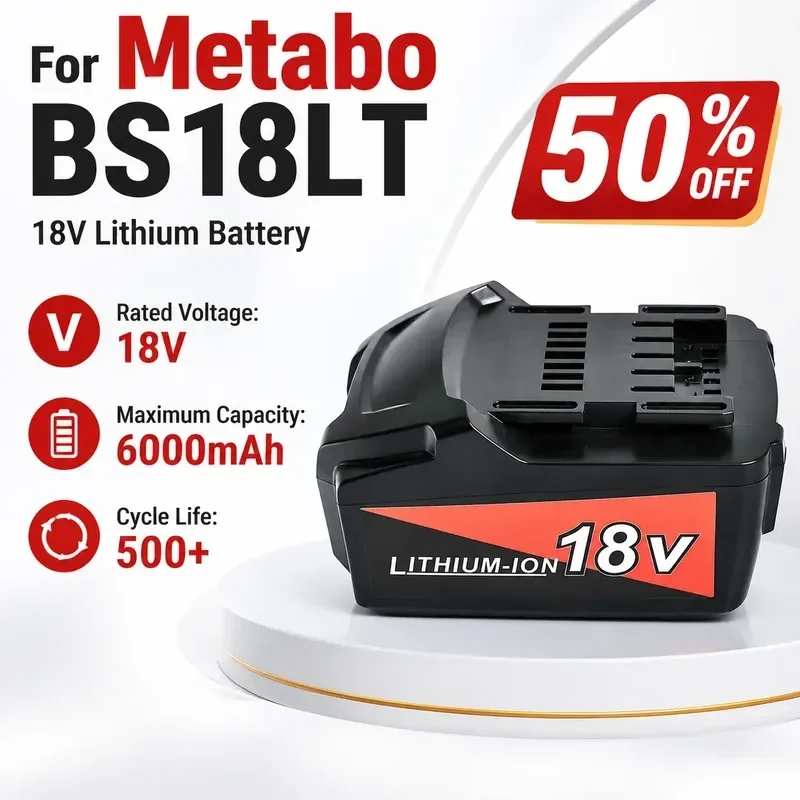 For Metabo BS18LT 18V Lithium Battery Compatible with Flashlight Impact Drill Screwdriver Hair Dryer Electric Circular Saw
For Metabo BS18LT 18V Lithium Battery Compatible with Flashlight Impact Drill Screwdriver Hair Dryer Electric Circular Saw