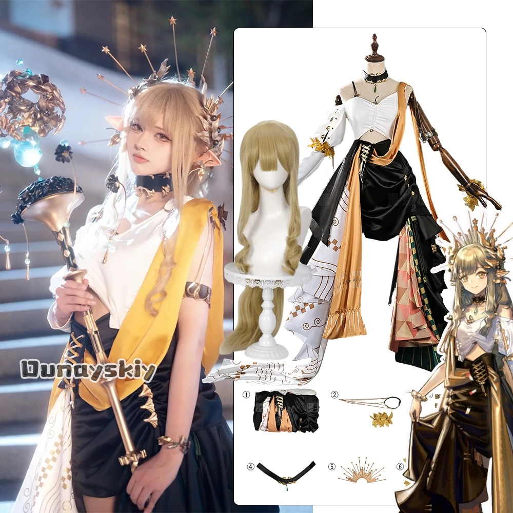 Muelsyse Cosplay Game Arknights Costume Muelsyse New Skin Long Dress Wig Shoe Suits Halloween Women Uniform For Role-playing
Muelsyse Cosplay Game Arknights Costume Muelsyse New Skin Long Dress Wig Shoe Suits Halloween Women Uniform For Role-playing