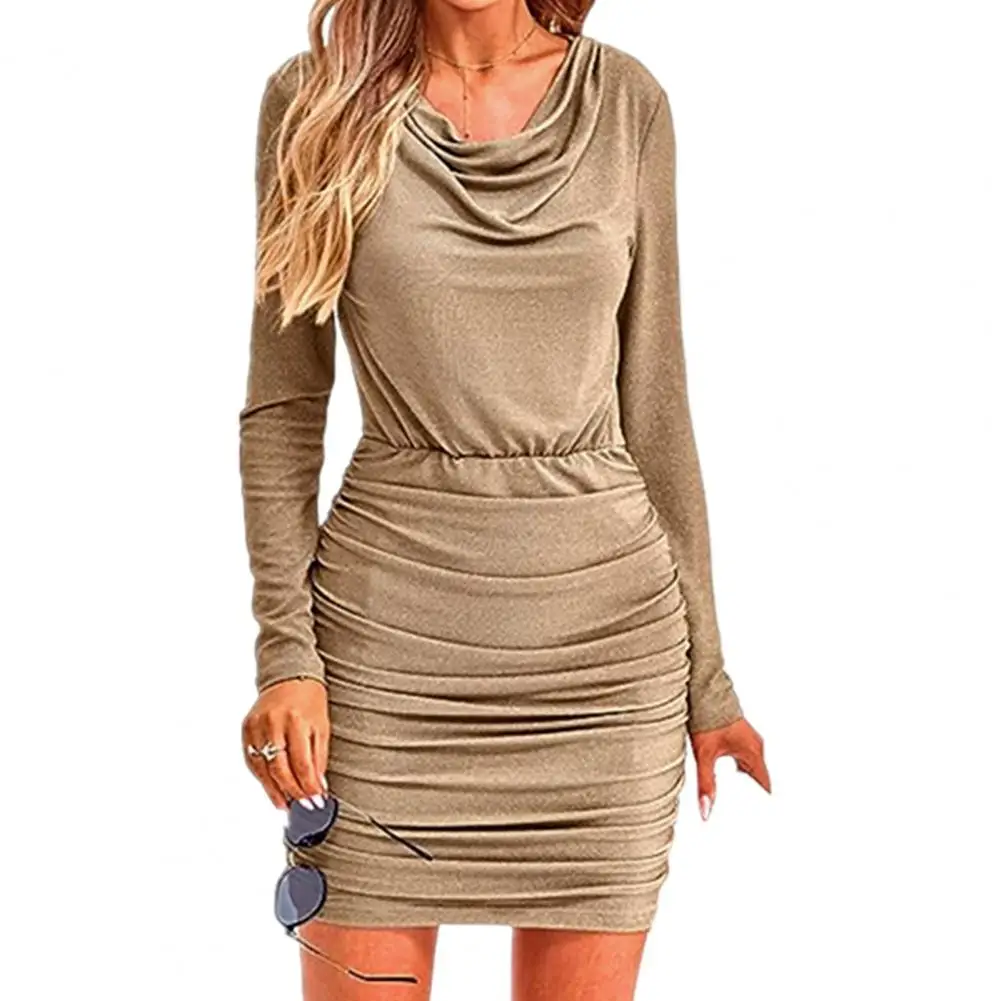 Women Dress Elegant Pleated Neckline Sheath Dress for Women for Work Parties Evening Events Slim Fit Mini Dress with Long
Women Dress Elegant Pleated Neckline Sheath Dress for Women for Work Parties Evening Events Slim Fit Mini Dress with Long