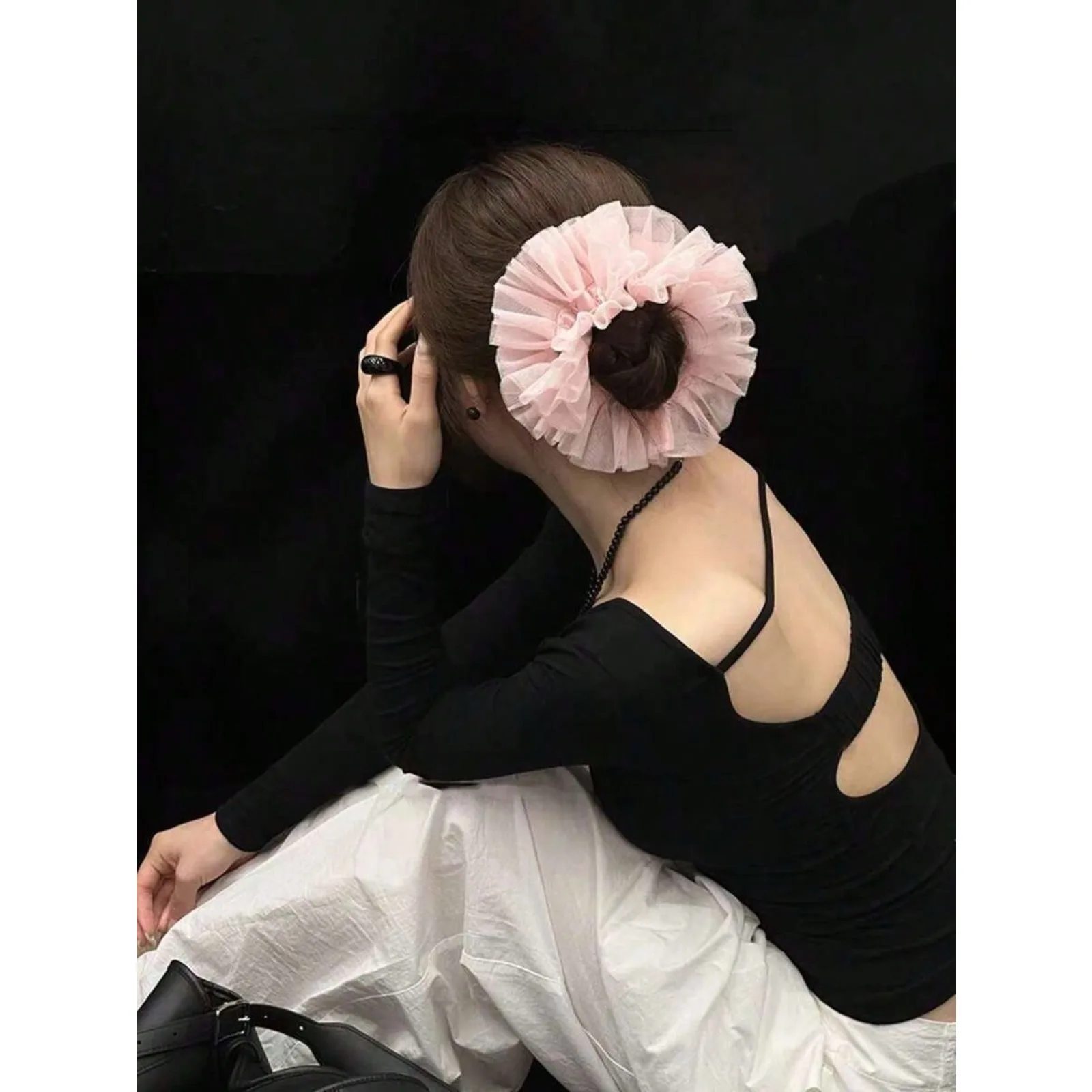 Pink Ruffled Tulle Scrunchie Women, Large Floral Hair Tie, Ballet Style Hair Accessory Ponytail Holders Scrunchy
Pink Ruffled Tulle Scrunchie Women, Large Floral Hair Tie, Ballet Style Hair Accessory Ponytail Holders Scrunchy