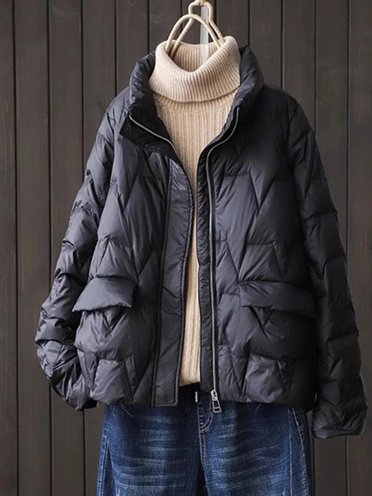 Lightweight Loose Women's down Cotton Jaet Stand Collar Embellied Svel Coat Korean Sle Commute Thiened Long Sve
Lightweight Loose Women's down Cotton Jaet Stand Collar Embellied Svel Coat Korean Sle Commute Thiened Long Sve